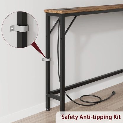 5.9 Narrow Sofa Table with Outlets