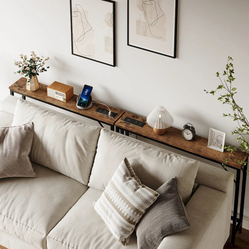 5.9 Narrow Sofa Table with Outlets