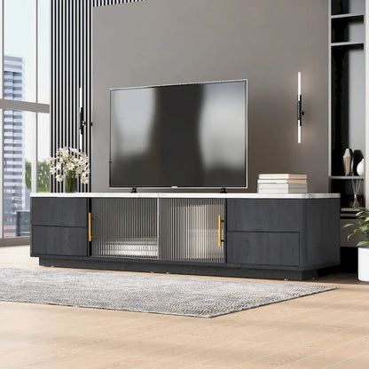 Modern TV Stand for 70  TV with 4 Drawers, Media Console Table, Entertainment Center with Large Storage Cabinet