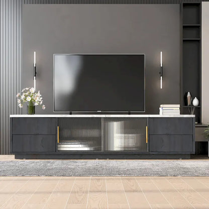 Modern TV Stand for 70  TV with 4 Drawers, Media Console Table, Entertainment Center with Large Storage Cabinet