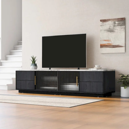 Modern TV Stand for 70  TV with 4 Drawers, Media Console Table, Entertainment Center with Large Storage Cabinet