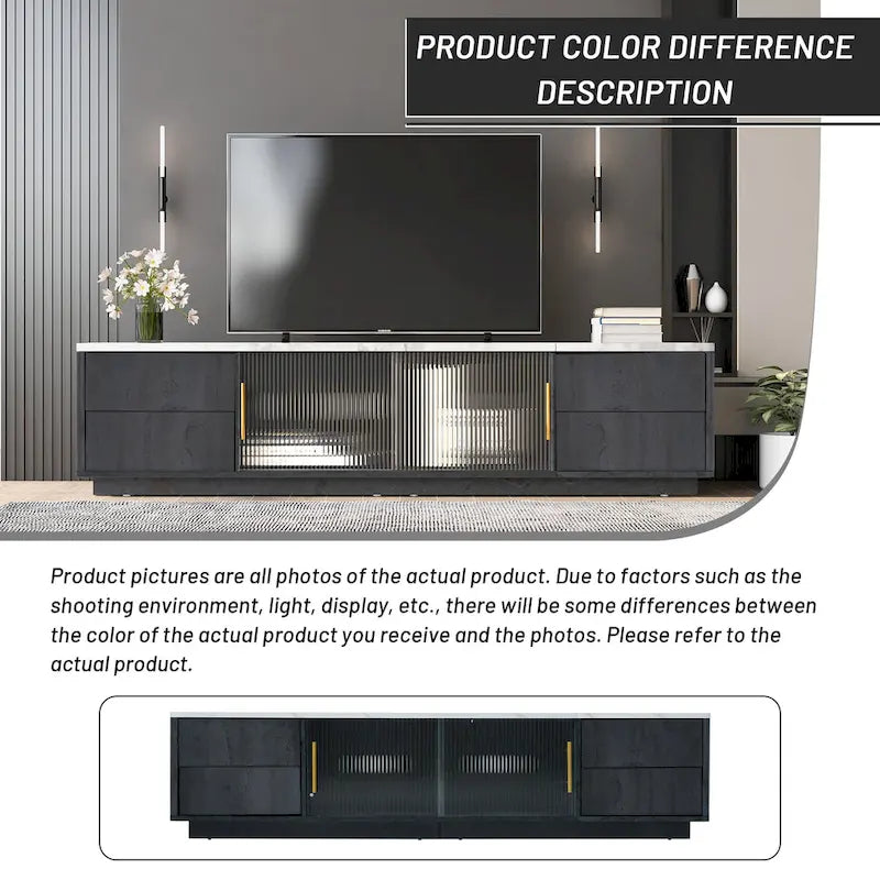 Modern TV Stand for 70  TV with 4 Drawers, Media Console Table, Entertainment Center with Large Storage Cabinet