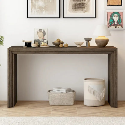 Modern Style Console Table made of Paulownia Solid Wood Veneer,Suitable for Foyer, Living Room, or Entryway