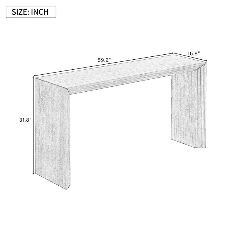 Modern Style Console Table made of Paulownia Solid Wood Veneer,Suitable for Foyer, Living Room, or Entryway