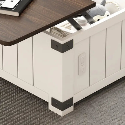 Farmhouse Lift Top Coffee Table with Storage