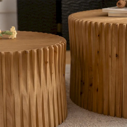 Cylindrical Nesting Coffee Table Set for Living Room (Set of 2)