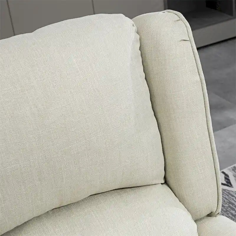 Massage Linen Recliner Chair with Heat,Footrest and Side Pocket