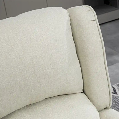 Massage Linen Recliner Chair with Heat,Footrest and Side Pocket