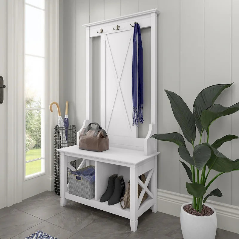 Key West Hall Tree with Shoe Storage Bench by Bush Furniture