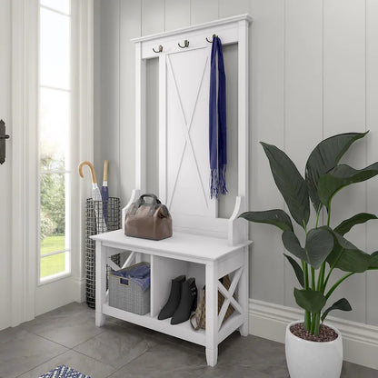 Key West Hall Tree with Shoe Storage Bench by Bush Furniture