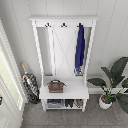 Key West Hall Tree with Shoe Storage Bench by Bush Furniture