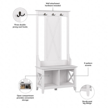 Key West Hall Tree with Shoe Storage Bench by Bush Furniture