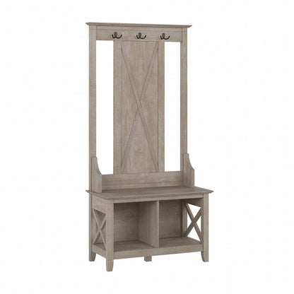 Key West Hall Tree with Shoe Storage Bench by Bush Furniture