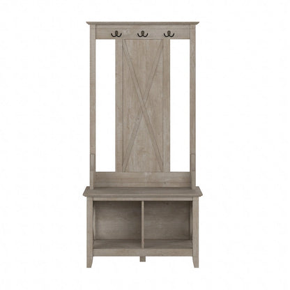 Key West Hall Tree with Shoe Storage Bench by Bush Furniture