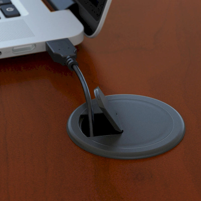 72W L Shaped Desk with Mobile File Cabinet - Mocha Cherry