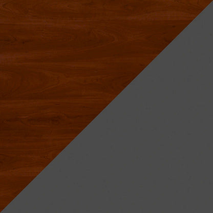 72W L Shaped Desk with Mobile File Cabinet - Mocha Cherry