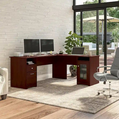 Cabot 72W L Shaped Computer Desk with Storage by Bush Furniture