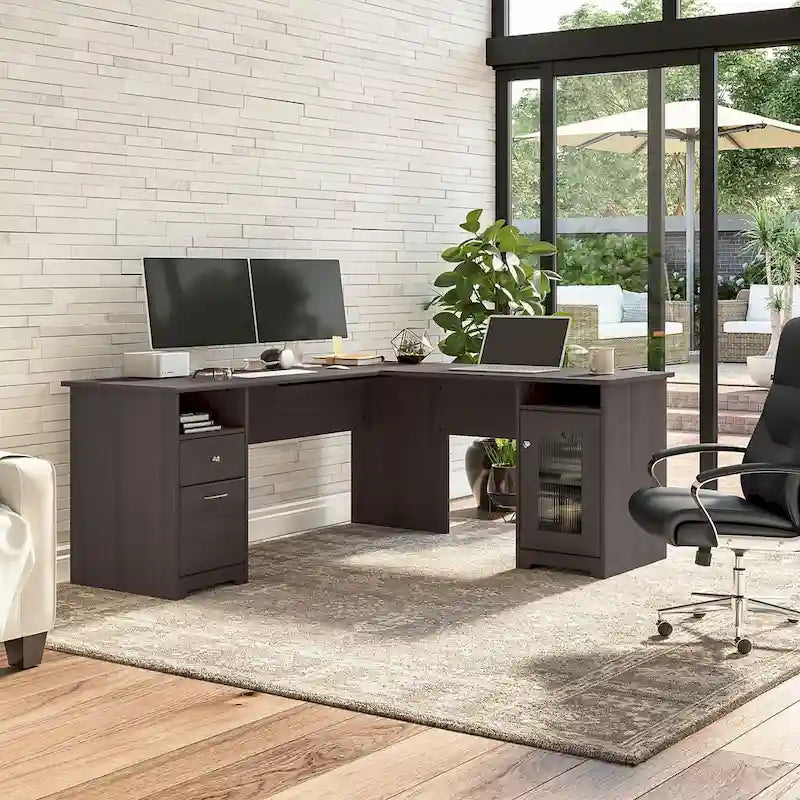 Cabot 72W L Shaped Computer Desk with Storage by Bush Furniture