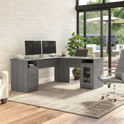 Cabot 72W L Shaped Computer Desk with Storage by Bush Furniture