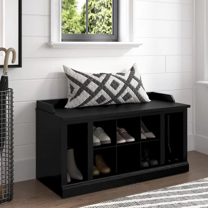 Woodland 40W Shoe Storage Bench with Shelves by Bush Furniture