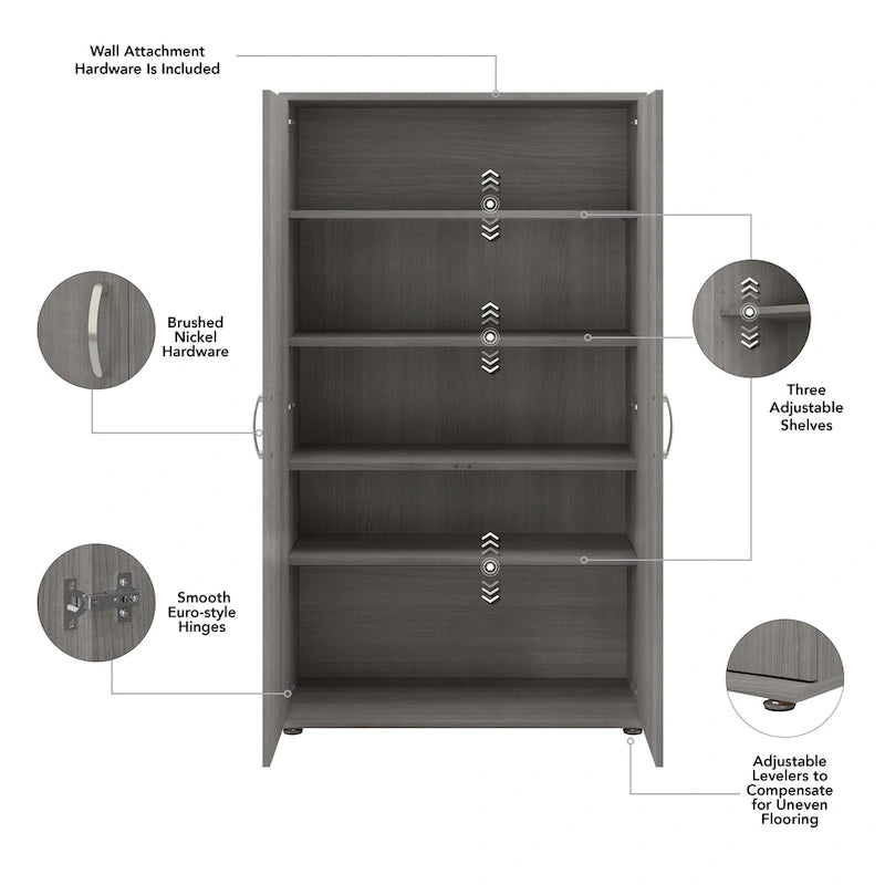 Bush Business Furniture Universal Tall Storage Cabinet with Shelves