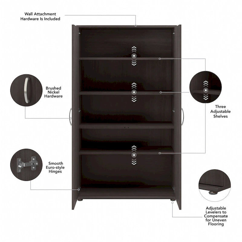 Bush Business Furniture Universal Tall Storage Cabinet with Shelves