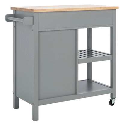 SAFAVIEH Fawn 1-Door 2-Drawer 2-Shelf Kitchen Cart - 33.5 W x 16.9 L x 35 H - 33Wx17Dx35H