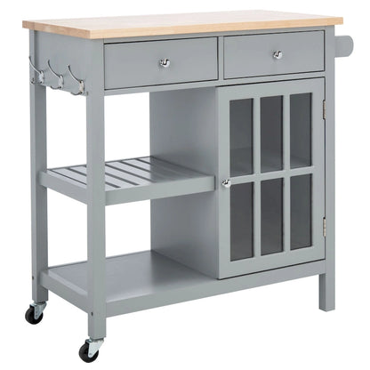SAFAVIEH Fawn 1-Door 2-Drawer 2-Shelf Kitchen Cart - 33.5 W x 16.9 L x 35 H - 33Wx17Dx35H