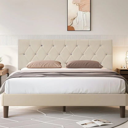 Upholstered Headboard, Diamond Tufted Adjustable Headboard from 39.8  to 49.8 , Queen Headboard/ King Headboard