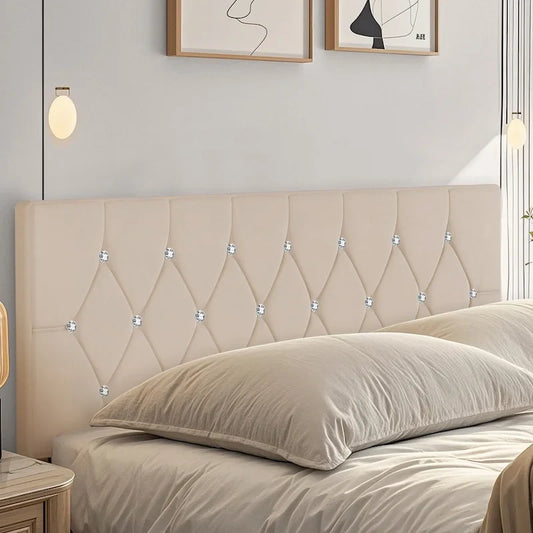 Upholstered Headboard, Diamond Tufted Adjustable Headboard from 39.8  to 49.8 , Queen Headboard/ King Headboard
