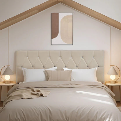 Upholstered Headboard, Diamond Tufted Adjustable Headboard from 39.8  to 49.8 , Queen Headboard/ King Headboard