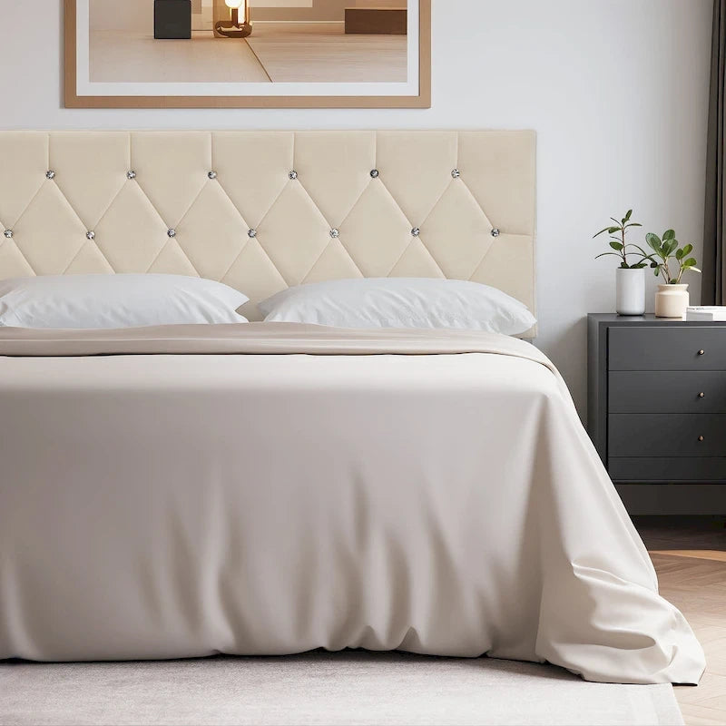 Upholstered Headboard, Diamond Tufted Adjustable Headboard from 39.8  to 49.8 , Queen Headboard/ King Headboard