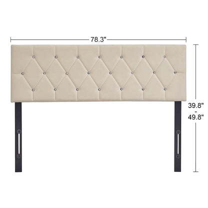 Upholstered Headboard, Diamond Tufted Adjustable Headboard from 39.8  to 49.8 , Queen Headboard/ King Headboard
