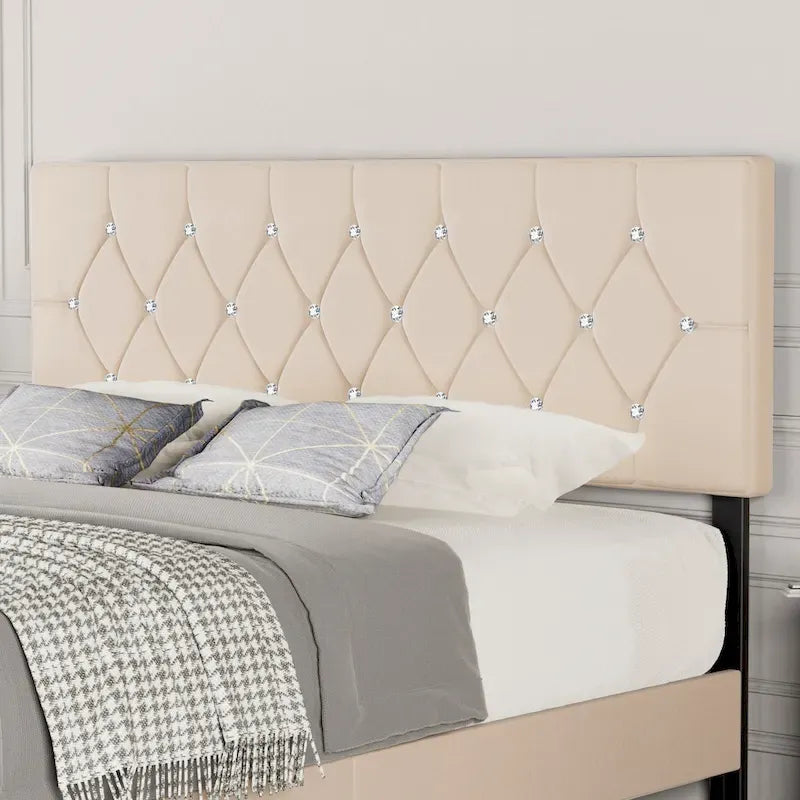 Upholstered Headboard, Diamond Tufted Adjustable Headboard from 39.8  to 49.8 , Queen Headboard/ King Headboard