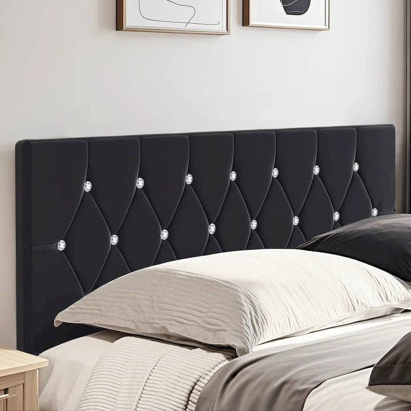 Upholstered Headboard, Diamond Tufted Adjustable Headboard from 39.8  to 49.8 , Queen Headboard/ King Headboard