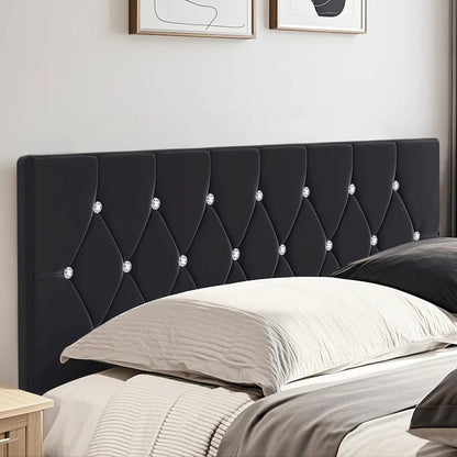 Upholstered Headboard, Diamond Tufted Adjustable Headboard from 39.8  to 49.8 , Queen Headboard/ King Headboard