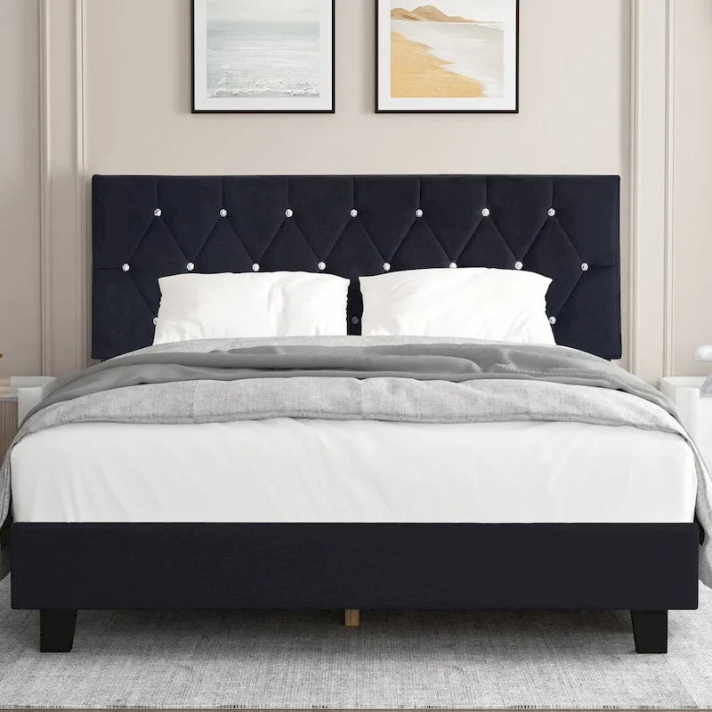 Upholstered Headboard, Diamond Tufted Adjustable Headboard from 39.8  to 49.8 , Queen Headboard/ King Headboard