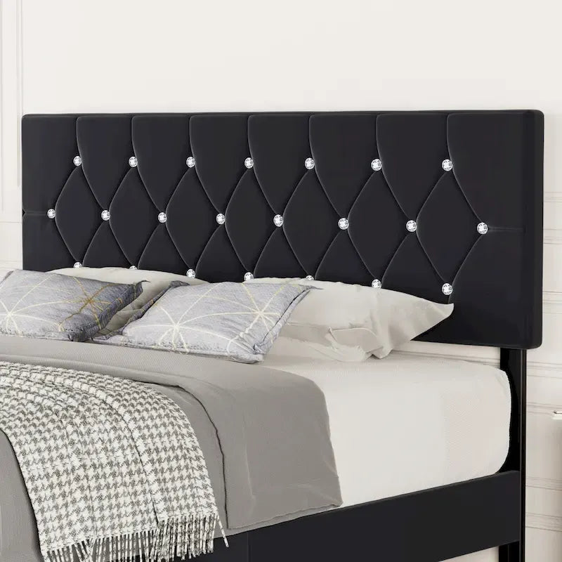 Upholstered Headboard, Diamond Tufted Adjustable Headboard from 39.8  to 49.8 , Queen Headboard/ King Headboard