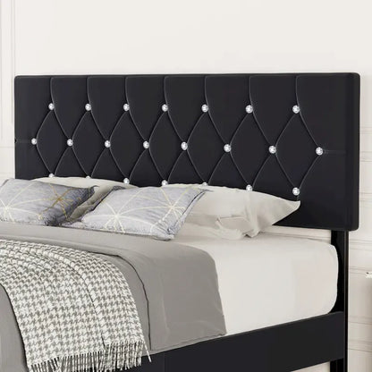 Upholstered Headboard, Diamond Tufted Adjustable Headboard from 39.8  to 49.8 , Queen Headboard/ King Headboard