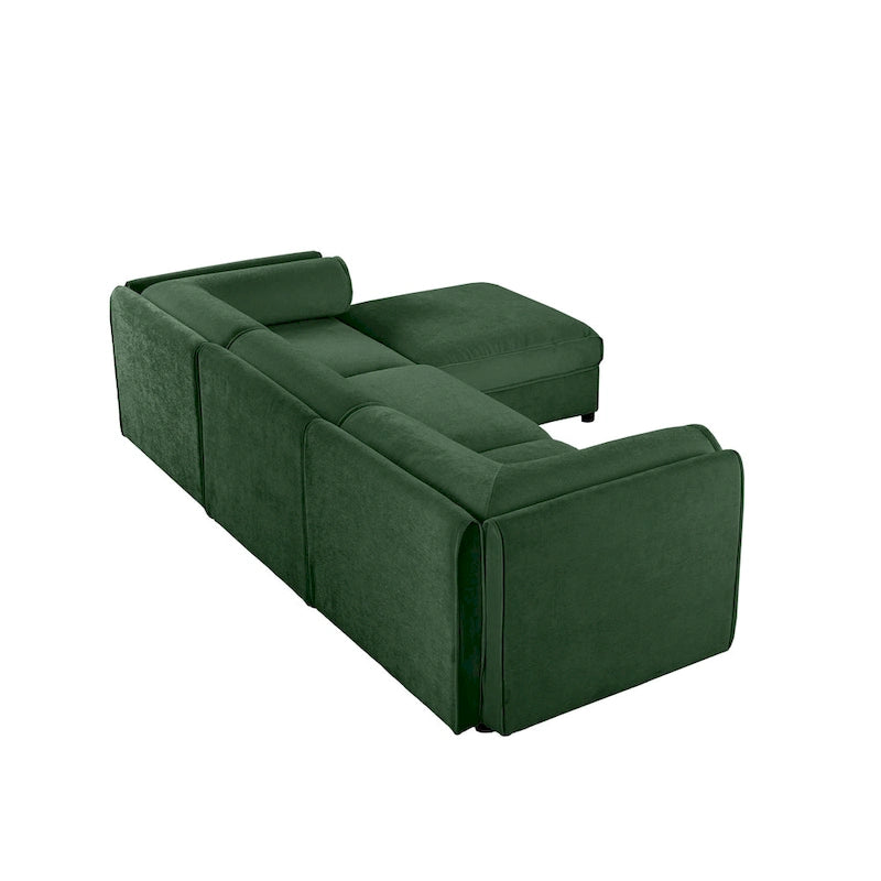 Chenille Upholstered L-Shaped Modular Sectional Sofa with Storage Seat, DIY Combination