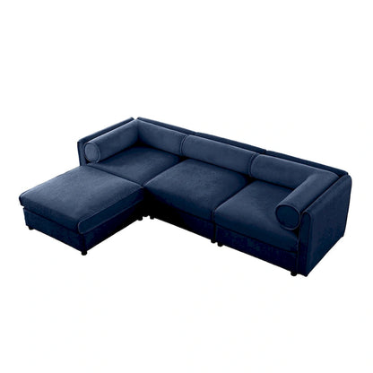 Chenille Upholstered L-Shaped Modular Sectional Sofa with Storage Seat, DIY Combination