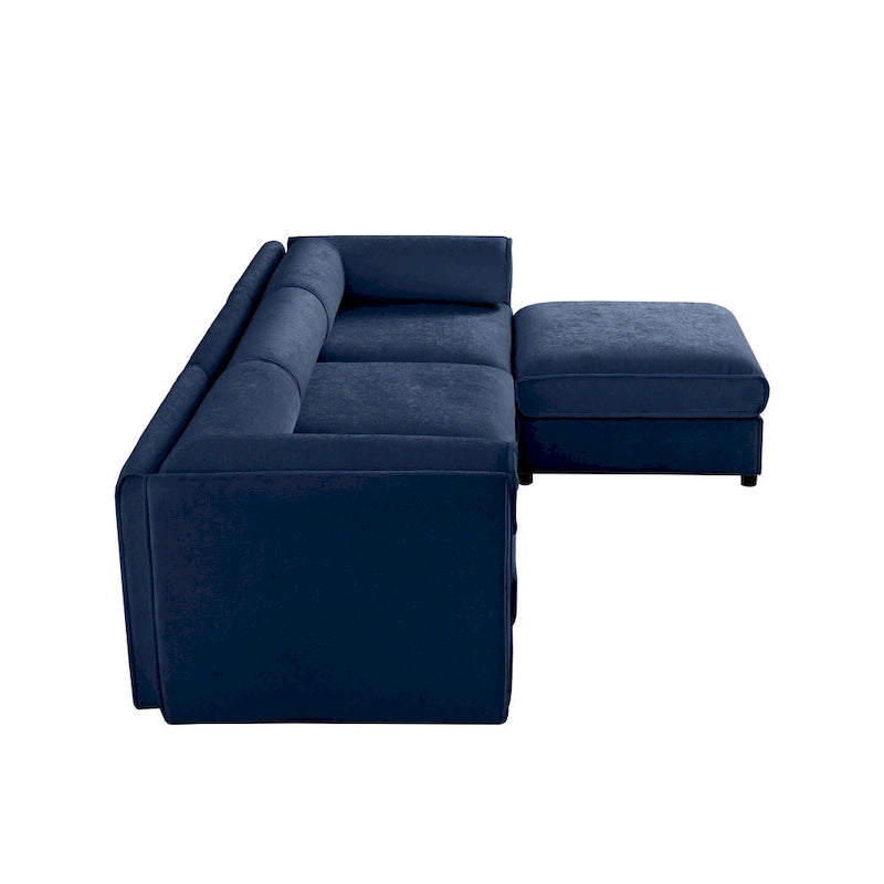 Chenille Upholstered L-Shaped Modular Sectional Sofa with Storage Seat, DIY Combination