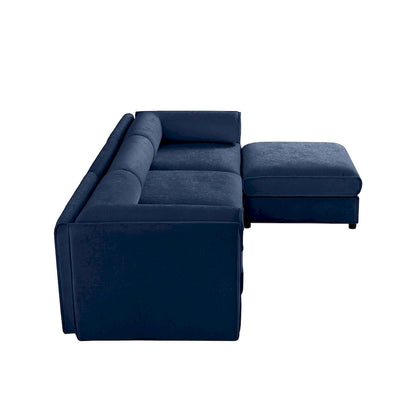 Chenille Upholstered L-Shaped Modular Sectional Sofa with Storage Seat, DIY Combination