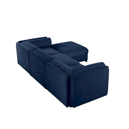 Chenille Upholstered L-Shaped Modular Sectional Sofa with Storage Seat, DIY Combination