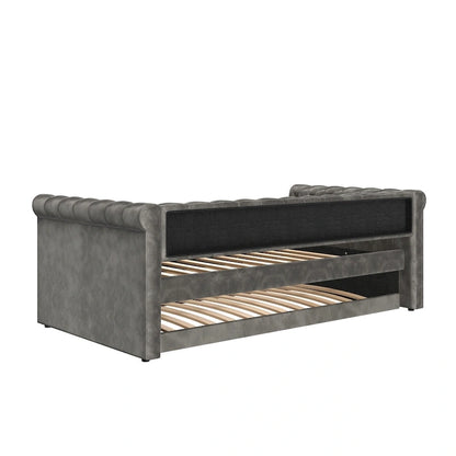 Christopher Knight Home - Augusta Velvet Upholstered Tufted Daybed with Trundle Design