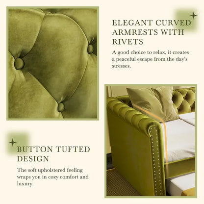 Christopher Knight Home - Augusta Velvet Upholstered Tufted Daybed with Trundle Design