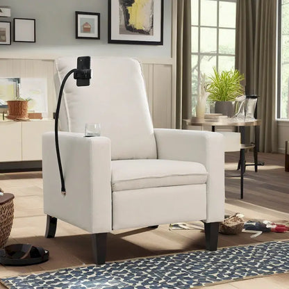 Adjustable Recliner Sofa with Built-in Cup Holder & Storage Compartment