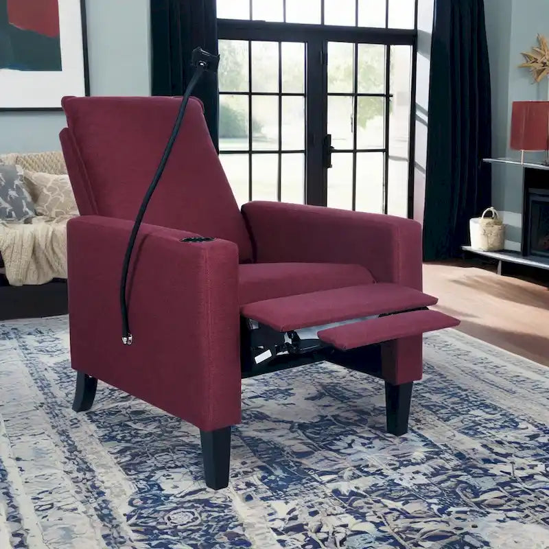 Adjustable Recliner Sofa with Built-in Cup Holder & Storage Compartment