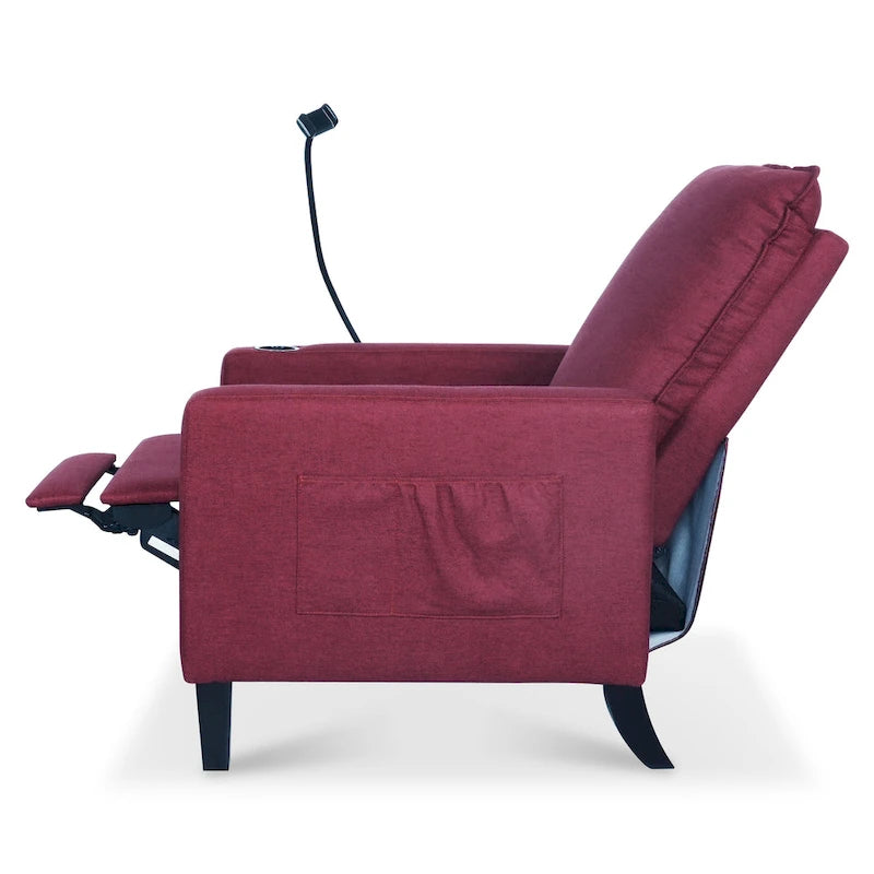 Adjustable Recliner Sofa with Built-in Cup Holder & Storage Compartment