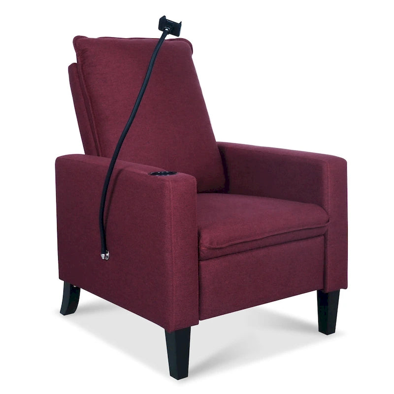 Adjustable Recliner Sofa with Built-in Cup Holder & Storage Compartment